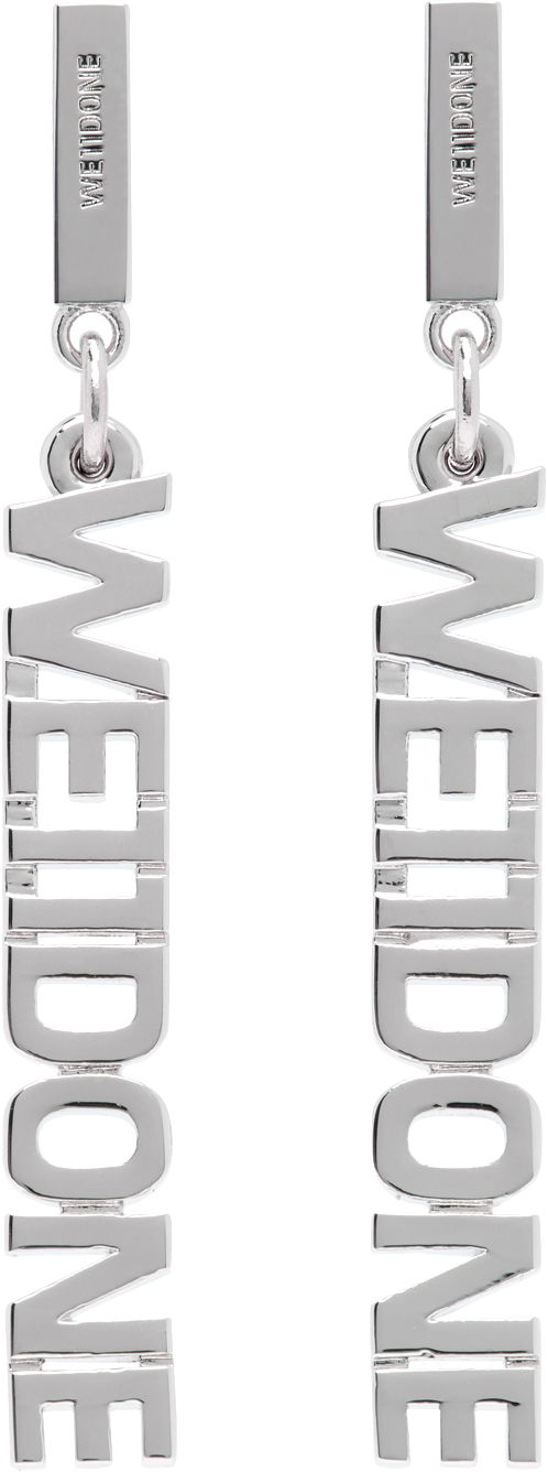 Øreringe We11done Lettering Drop Earrings Metalisk | WD-AJ2-24-524-U-SV