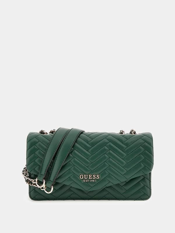 Håndtaske GUESS Quilted Crossbody Bag Grøn | HWQG9508210