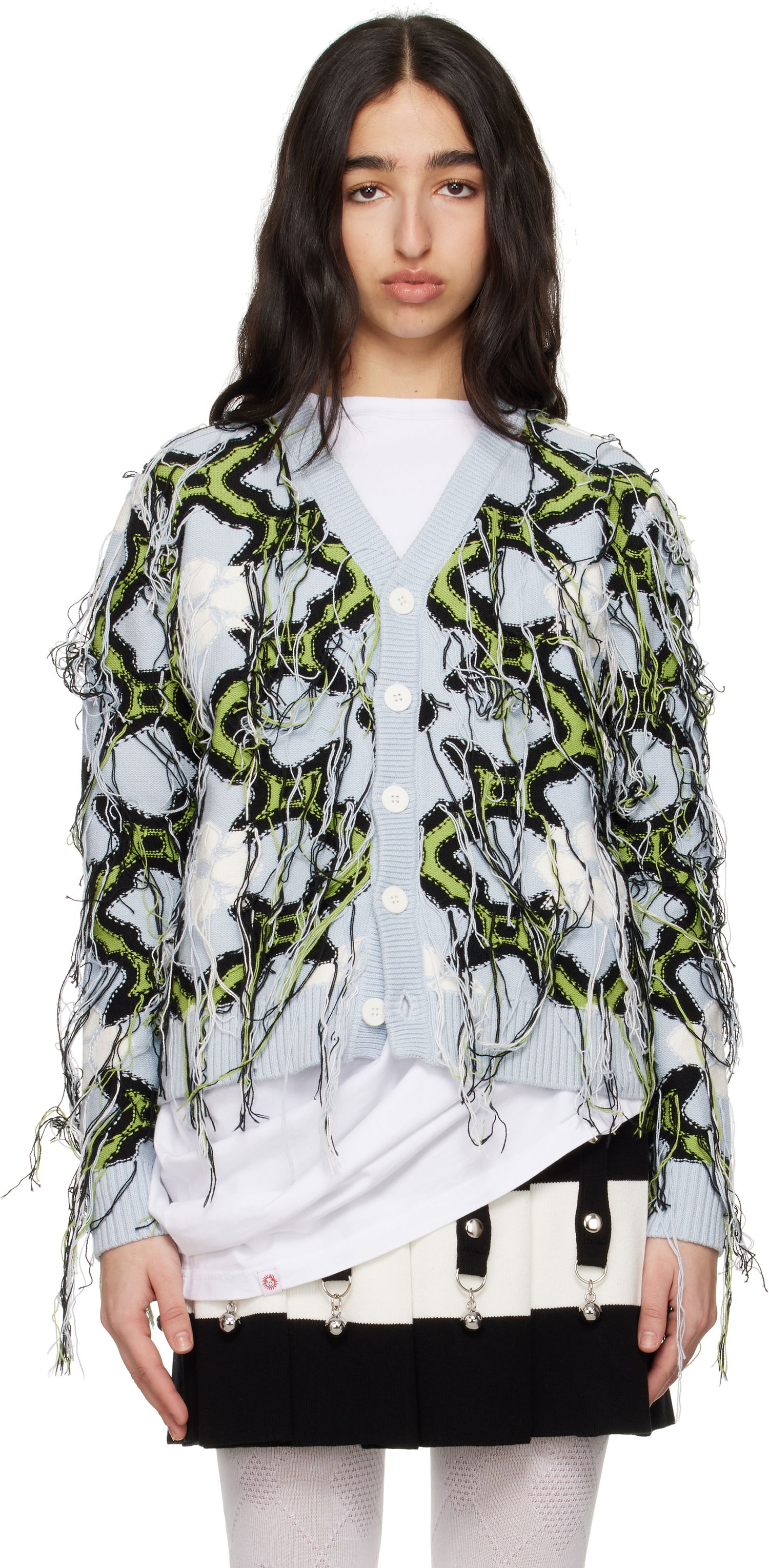 Sweater Charles Jeffrey Loverboy Charles Jeffrey LOVERBOY Guddle Knit Cardigan Blå | 54090501, 0