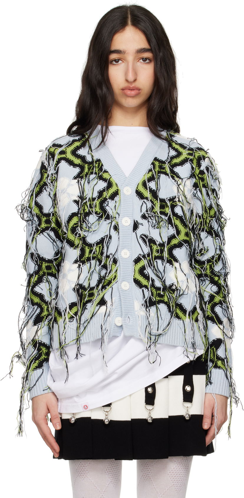 Sweater Charles Jeffrey Loverboy Charles Jeffrey LOVERBOY Guddle Knit Cardigan Blå | 54090501
