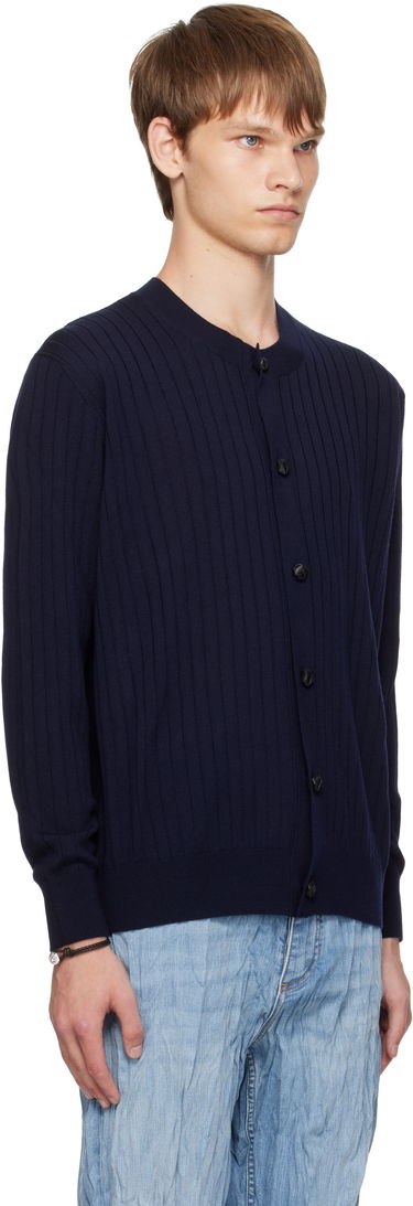 Sweater Bottega Veneta Bottega Veneta Wool Rib Knit Cardigan Mørkeblå | 838111V5L704140, 1