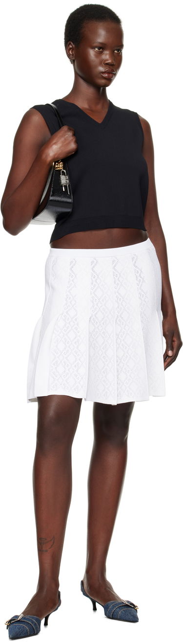 Nederdel Givenchy Pleated Jacquard Miniskirt Hvid | BW40XW4ZPN100, 3