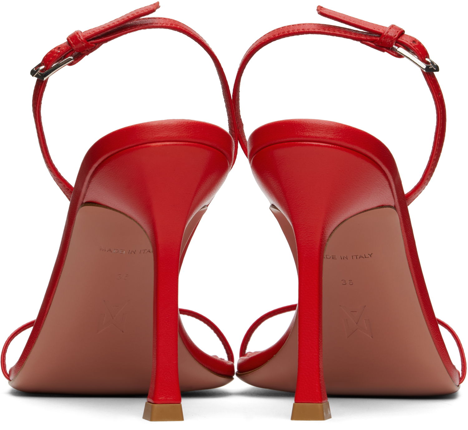 Tilbehør Amina Muaddi Amina Muaddi Maya Slingback Heeled Sandals Rød | MAYA SLINGBACK NAPPA, 1