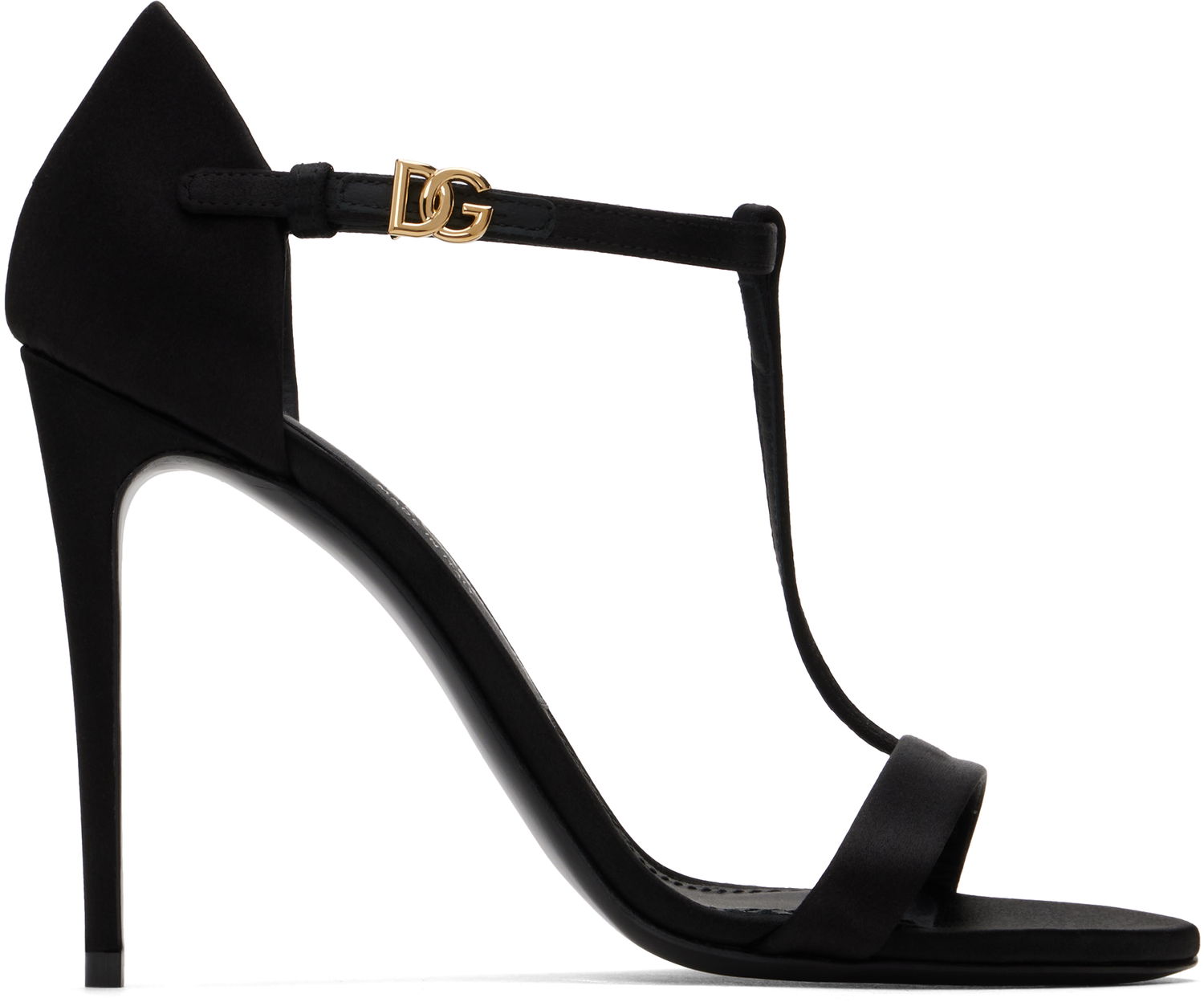 Sneakers og sko Dolce & Gabbana Satin T-Bar Heeled Sandals Sort | CR1766 A7630, 0