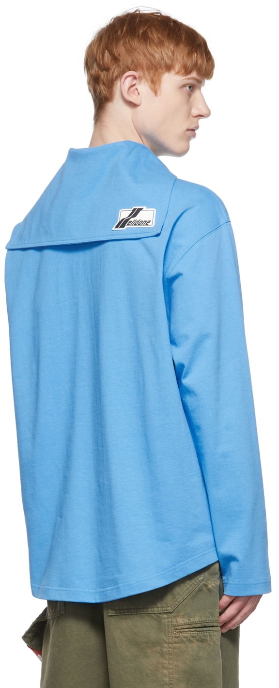 Polo skjorte We11done Cotton Henley Long Sleeve Shirt Blå | WD-TT1-22-554-U-BL, 1