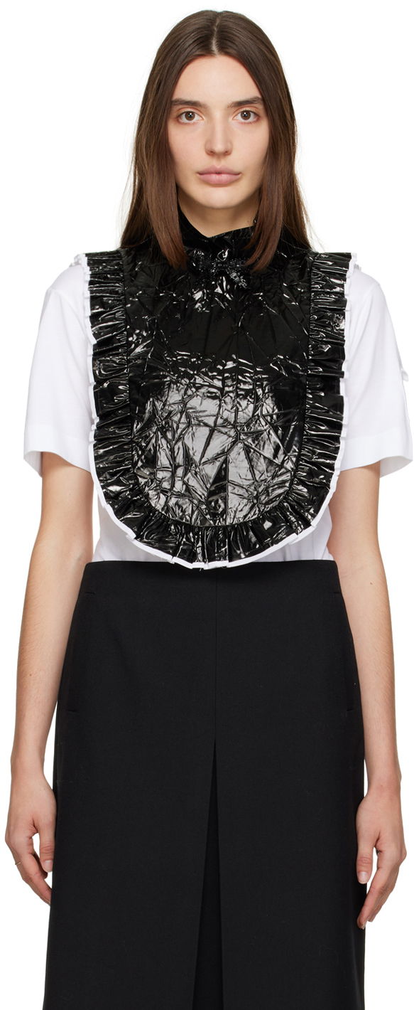 T-shirts og tank tops SHUSHU/TONG SHUSHU/TONG Ruffled Pintuck Bib Top Sort | AW22TO10 PPU221, 0