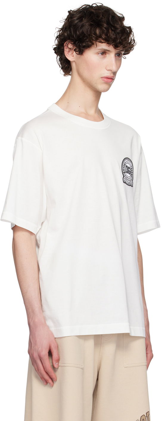T-shirt Dolce & Gabbana Dolce&Gabbana T-Shirt With Embroidered Logo Hvid | G8PN9ZG7NYE, 1