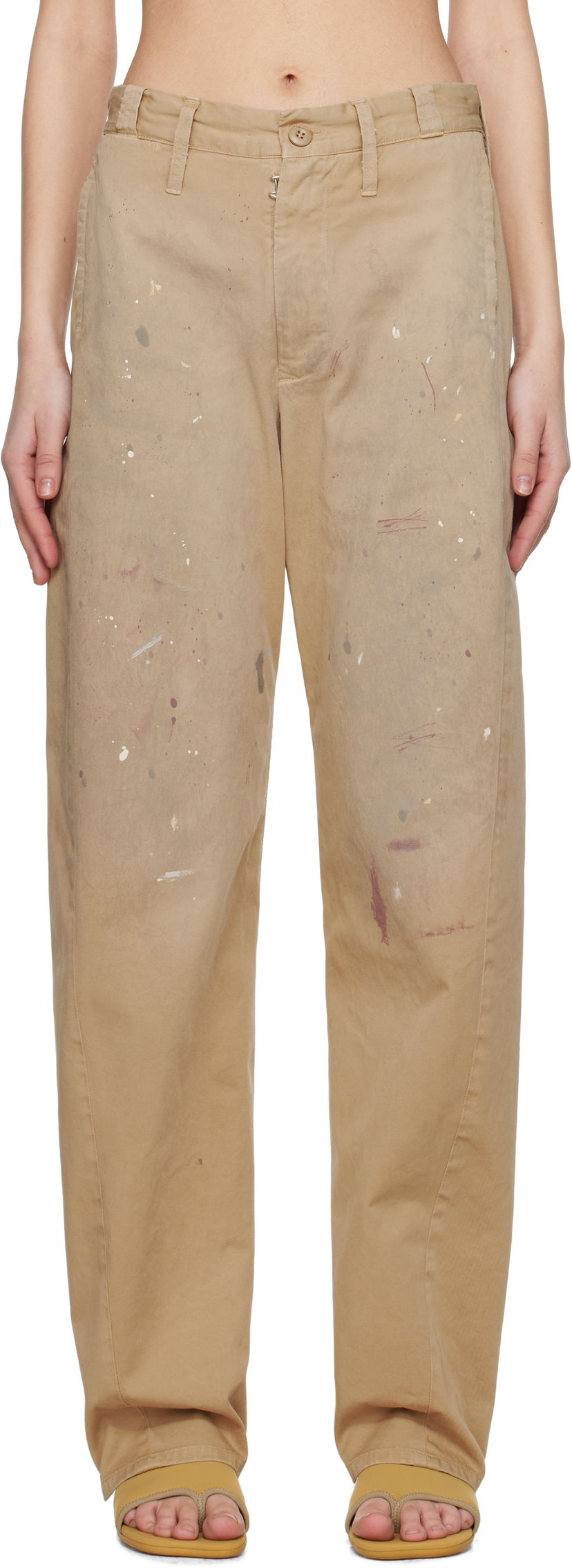 Cargo bukser Maison Margiela MM6 Maison Margiela Tailored Painter Trousers Beige | S62KB0230 M35435