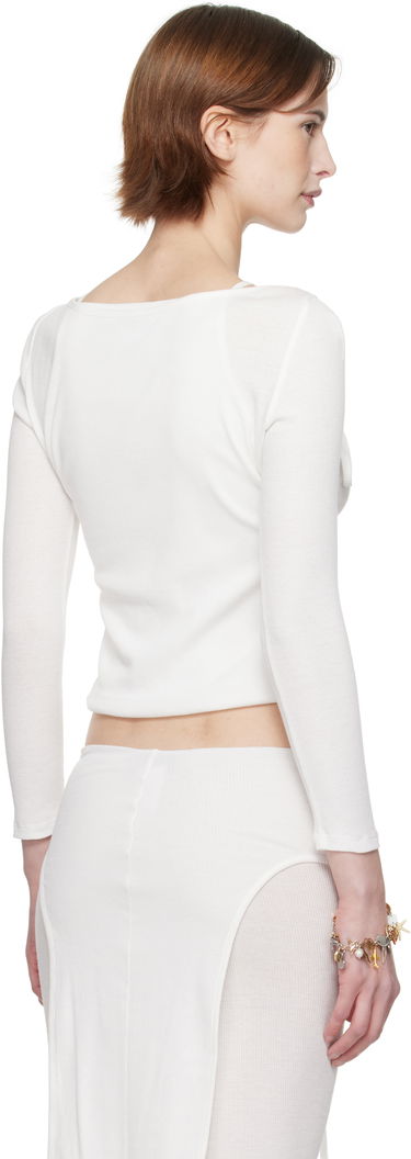 Sweater Eckhaus Latta Eckhaus Latta Flip Crop Top Hvid | 1207-EL-PS25-CH -, 2