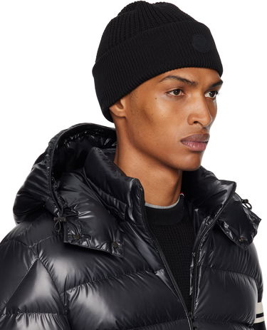 Beanie Moncler Moncler Logo Cotton Beanie Hvid | K20913B00032M1367, 3