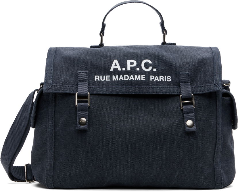 Skuldertaske A.P.C. A.P.C. Recuperation Satchel Bag Mørkeblå | COHGV-H61930