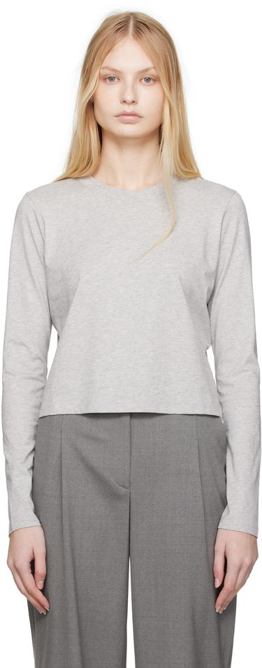 Crop top Loulou de Saison Loulou de Saison Masal Cropped Long Sleeve T-Shirt Grå | MASAL, 0