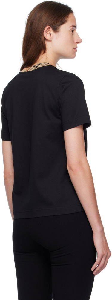T-shirt Burberry Burberry Check Trim Cotton Tee Sort | 8110271, 2