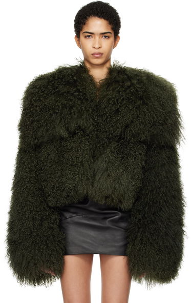 Jakke The Attico Attico Cropped Shearling Jacket Grøn | 250WCB00081 LBT044AA, 0
