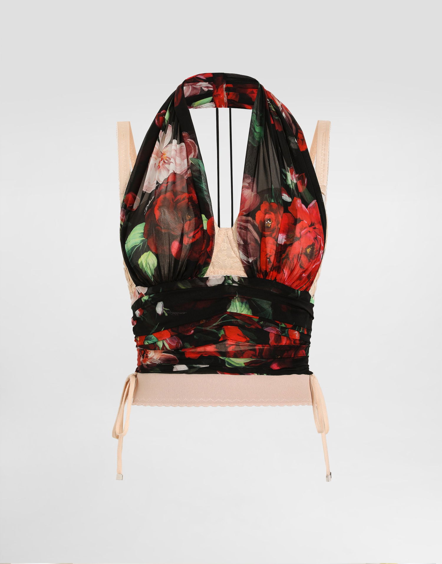 Crop top Dolce & Gabbana Dolce & Gabbana Floral Print Marquisette and Chiffon Corset Top Flerfarvet | F7AW9TIS1Y6HN5PD, 0