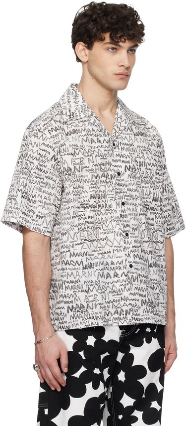 Skjorte Marni Marni Pencil Logo Short Sleeve Shirt Lilla | CUMU0213A5 UTC464, 4