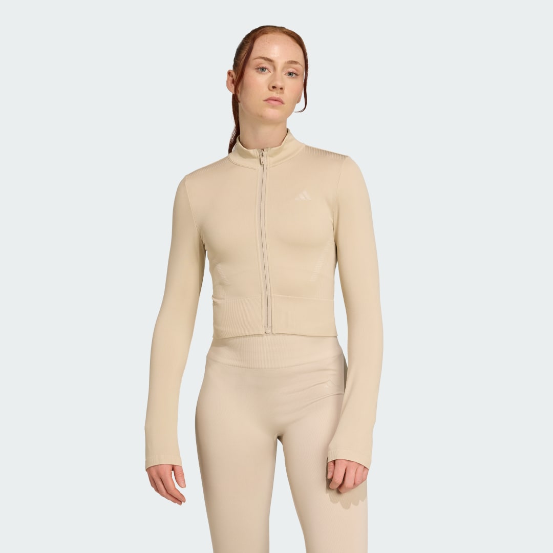 Jakke adidas Performance Essentials Training Zip-Up Jacket Beige | JX3914, 0