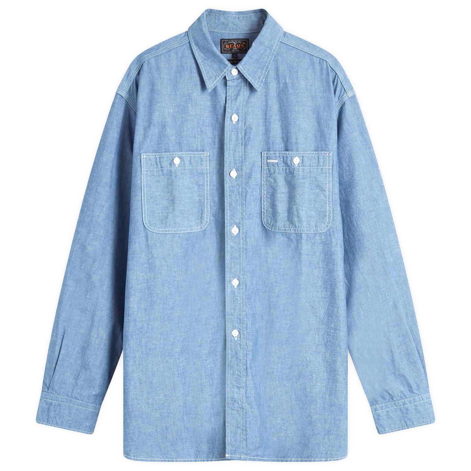 Skjorte BEAMS Beams Plus Work Shirt Blå | 3811-0924-139-70, 1