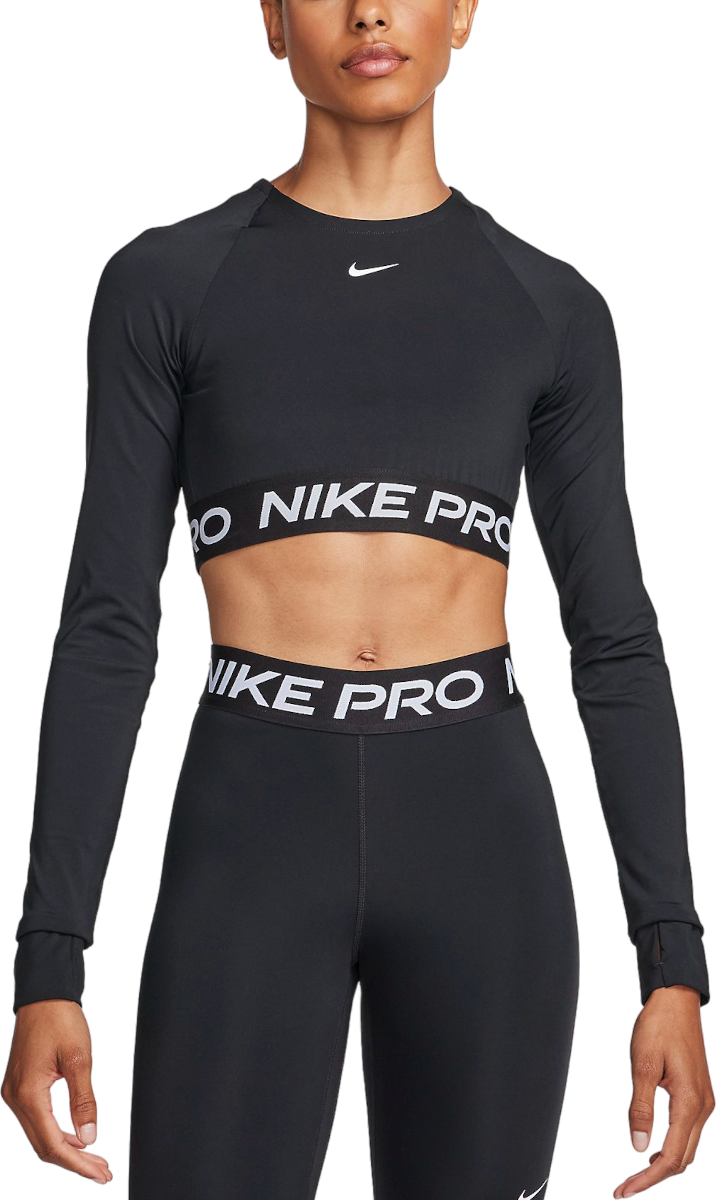 Crop top Nike PRO DF 365 CROP LS TOP Sort | fv5484-010