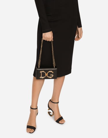 Håndtaske Dolce & Gabbana Dolce & Gabbana DG Girls Calfskin Phone Bag Sort | BI1416AW07080999, 1