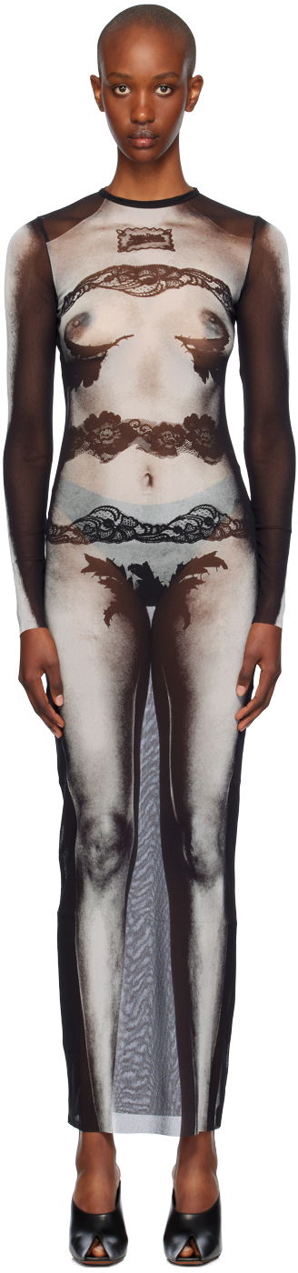 Kjole Jean Paul Gaultier Gaultier Printed Mesh Maxi Dress Flerfarvet | 24/31-F-RO269-T564-000201, 0