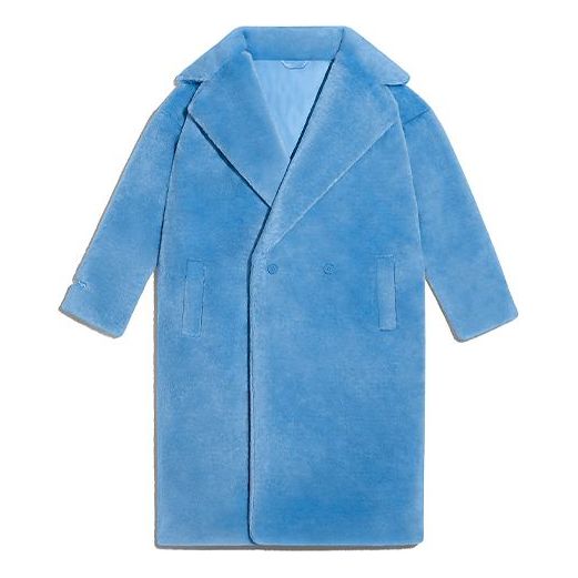 Frakker adidas Originals adidas Originals x Ivy Park Plush Long Jacket Blå | H18983, 0