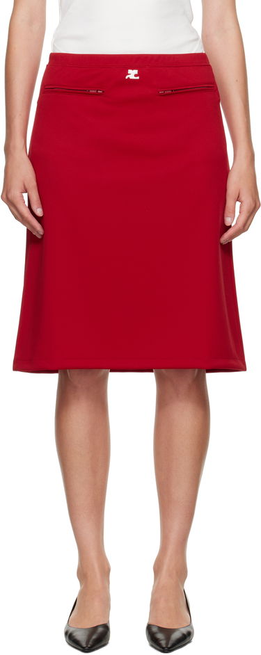 Nederdel Courrèges Courrèges Tracksuit Midi Skirt Rød | 325JJU296JS0250, 0