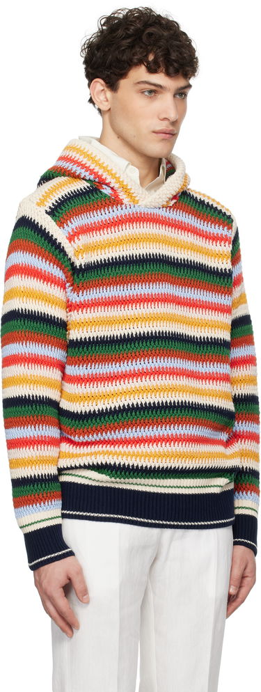 Sweater Orlebar Brown Kirk Striped Knit Hoodie Flerfarvet | 280040, 1
