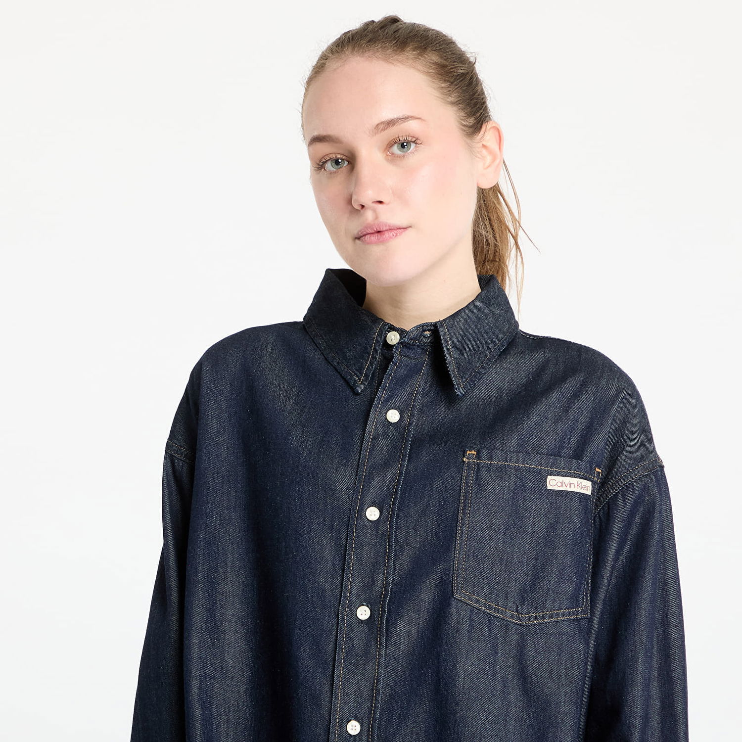 Skjorte CALVIN KLEIN Calvin Klein Jeans Oversized Long Sleeve Denim Shirt Blå | J20J225471 1AP, 1