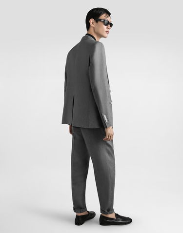 Jakke Dolce & Gabbana Dolce & Gabbana Sicilia Single-Breasted Washed Linen Jacket Grå | G2QS6TFU4MFN0701, 2