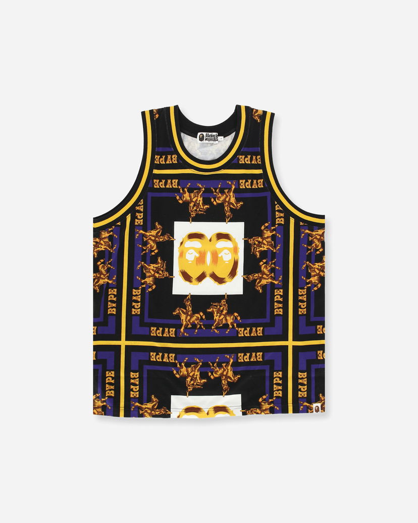 Tanktop BAPE Double Ape Head Basketball Jersey Sort | 1H30109008 001