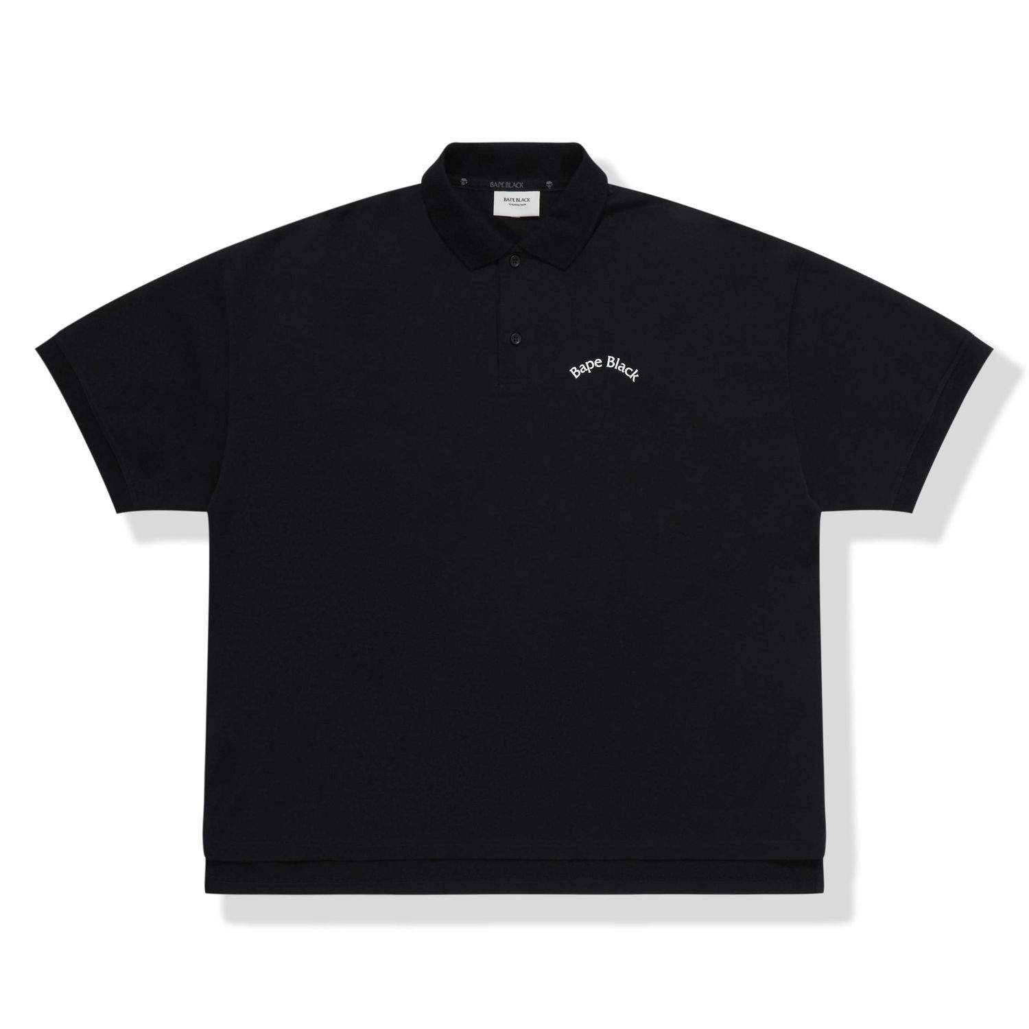 Polo skjorte BAPE BAPE BLACK Logo Polo Black Sort | 1I20-112-002, 0