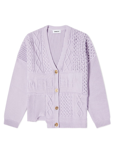 Sweater Ambush Patchwork Knit Logo Cardigan Lilla | BWHB008S22KNI0013600