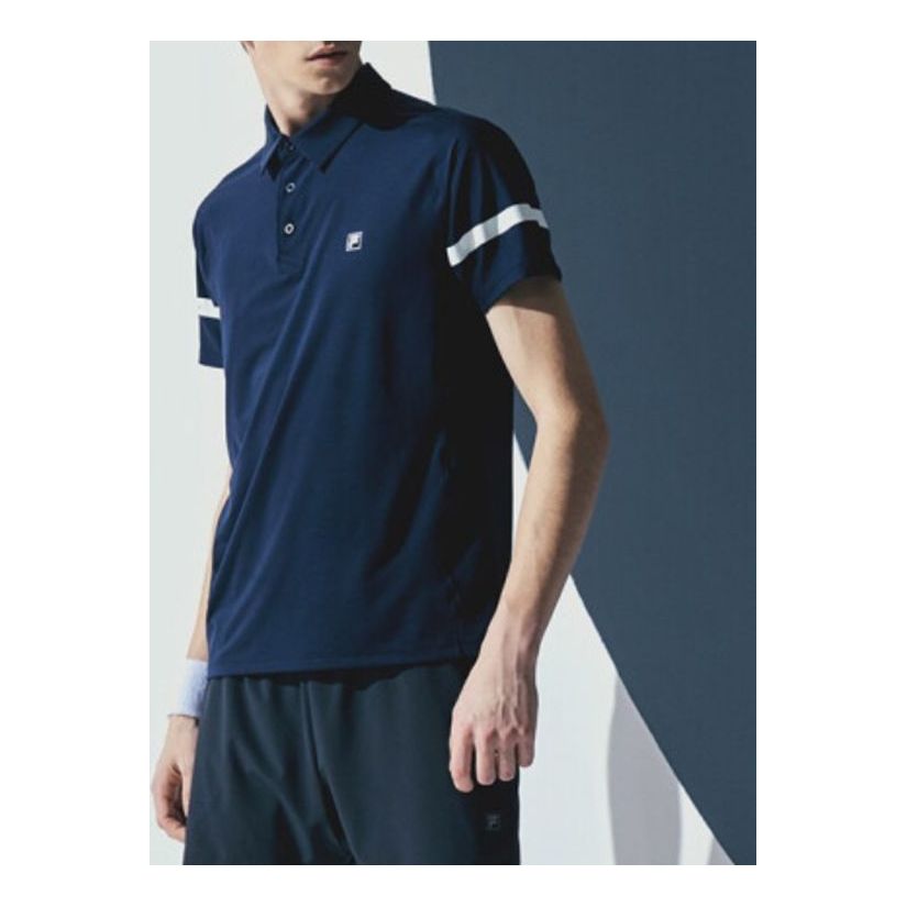 Polo skjorte FILA Contrast Stitching Polo Shirt Mørkeblå | A11M021152F-NV