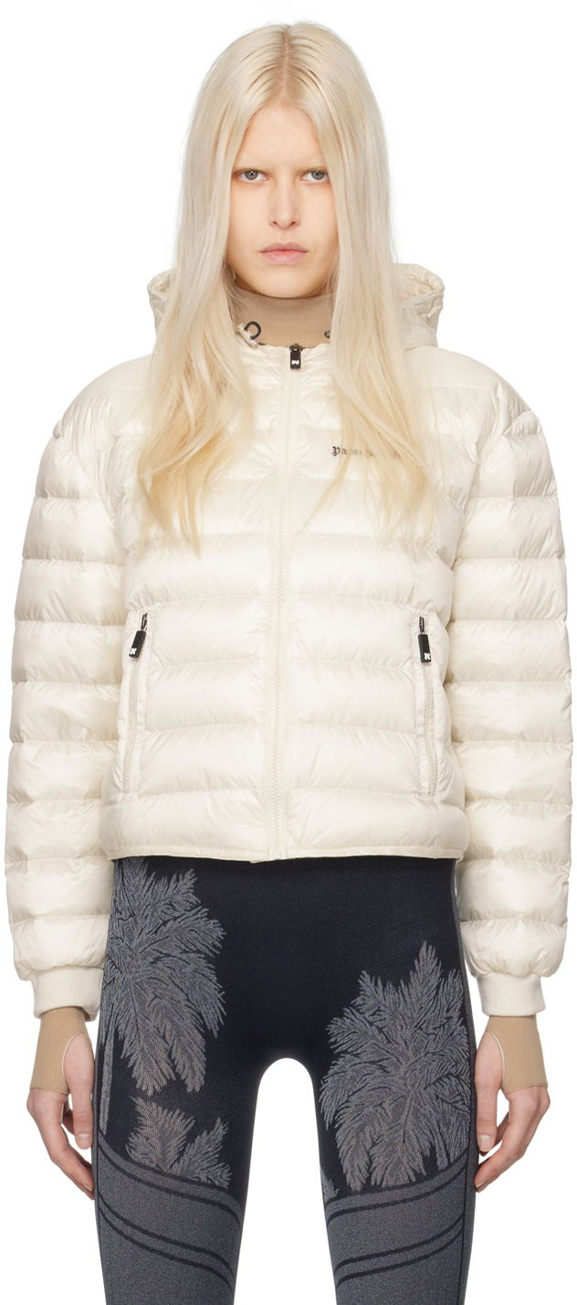 Jakke Palm Angels Classic Down Jacket Hvid | PWED026S24FAB0010310