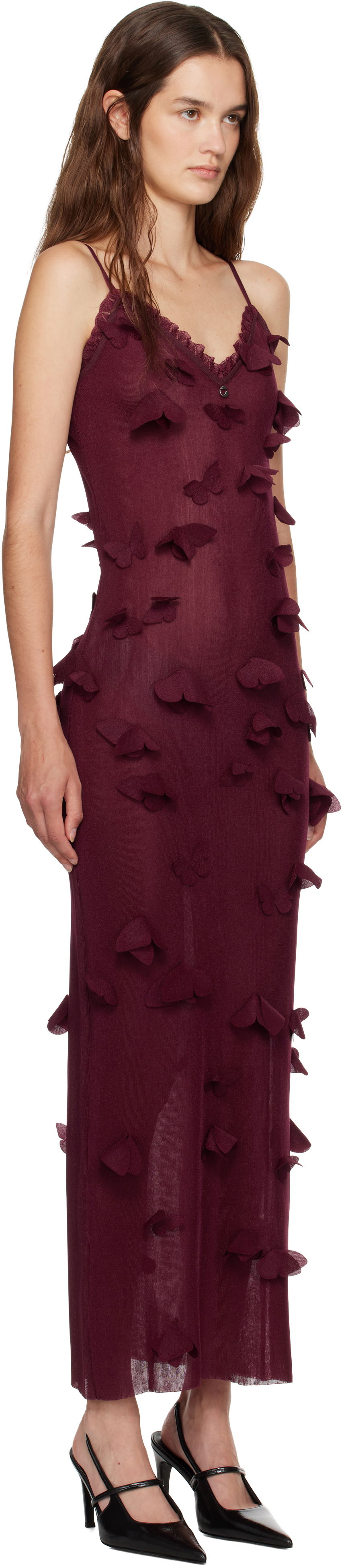 Kjole Coperni Coperni Butterflies Techno Midi Dress Bourgogne | COPML166Y3015, 1