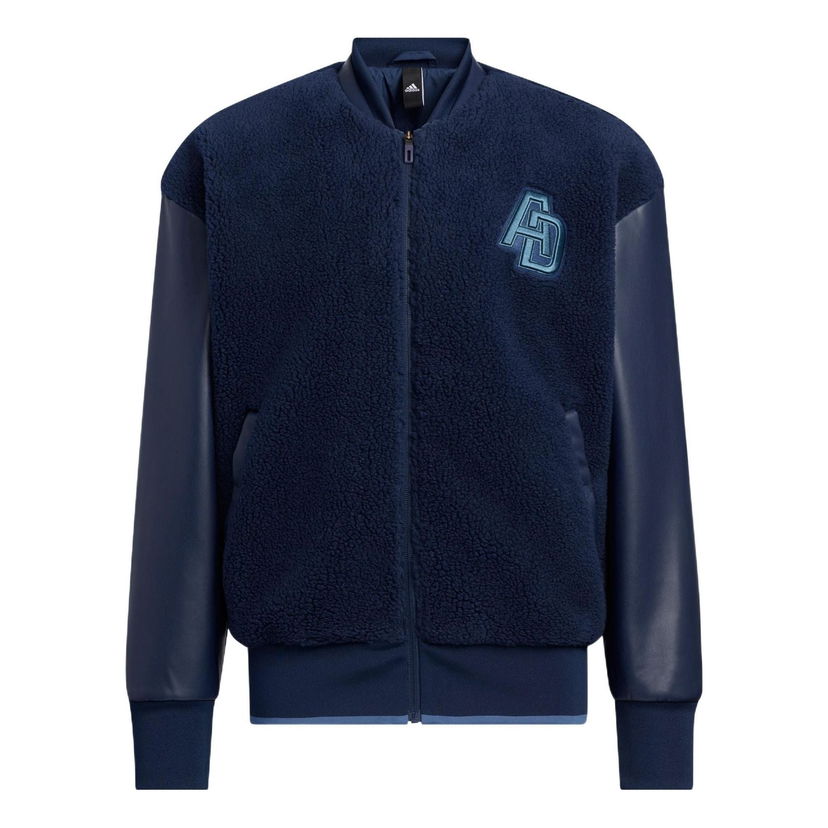 Bomberjakke adidas Originals Monogram Fleece Bomber Jacket Blå | IB2726