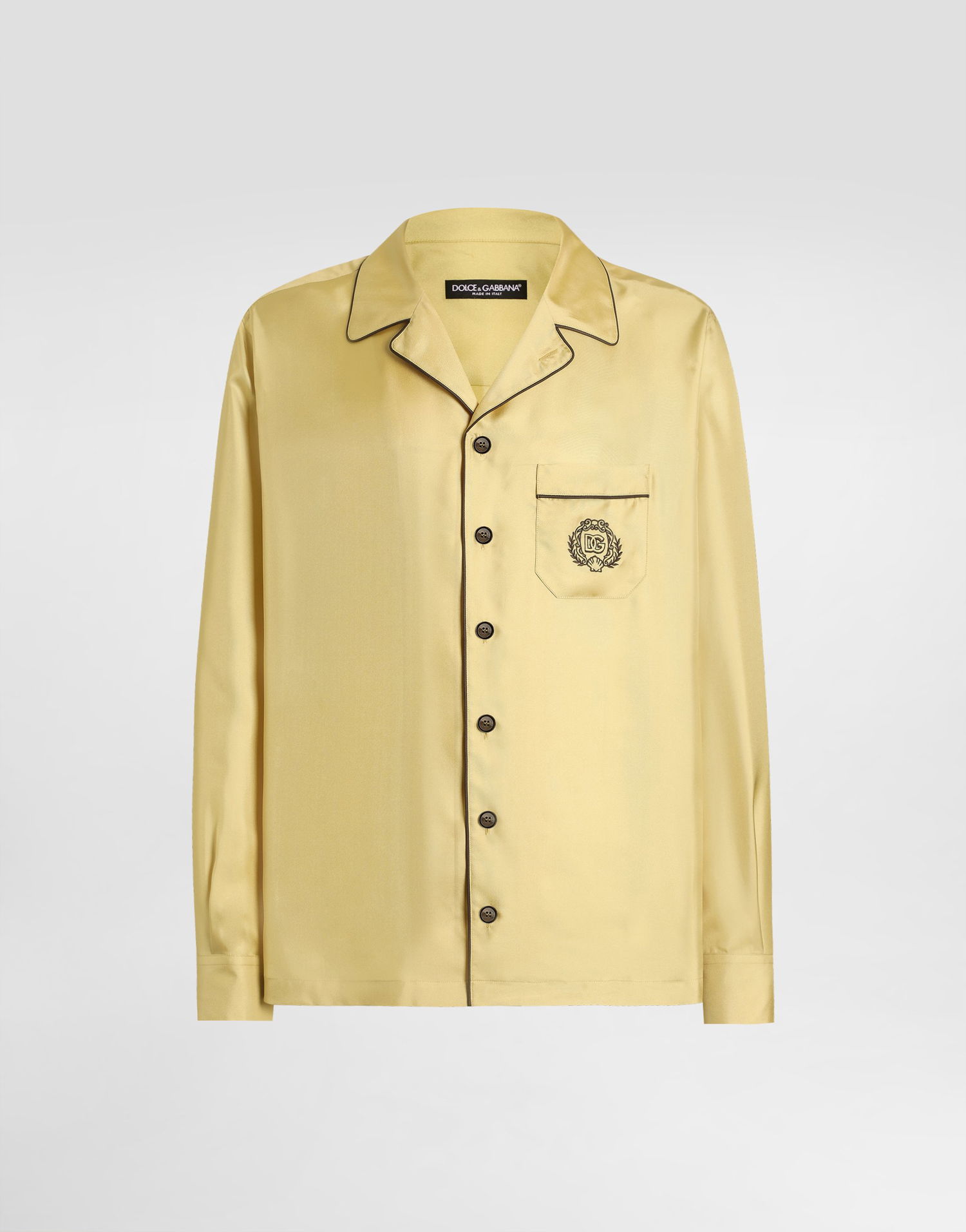 Skjorte Dolce & Gabbana Dolce & Gabbana Men's Silk Twill Vanity Shirt Gul | G5IF1ZFU10SA0488, 0