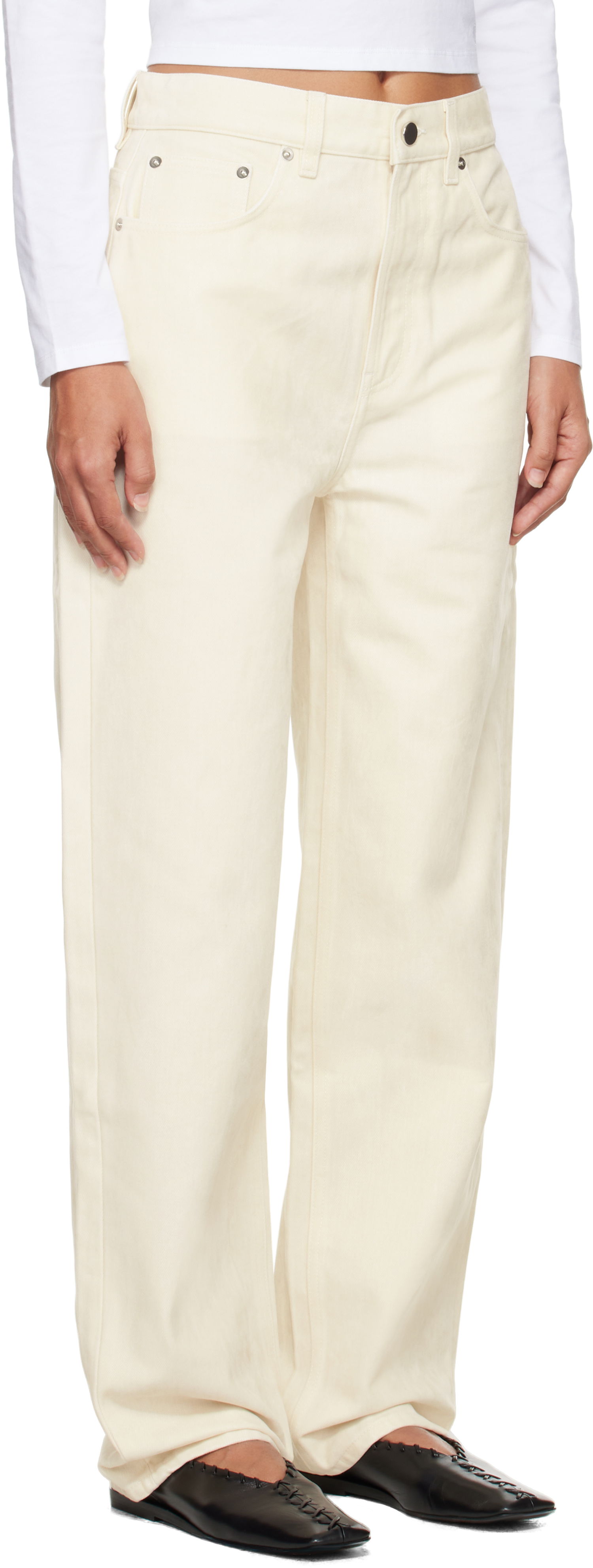 Jeans Loulou de Saison Loulou de Saison Asmar Velvet Jeans Hvid | ASMAR, 1