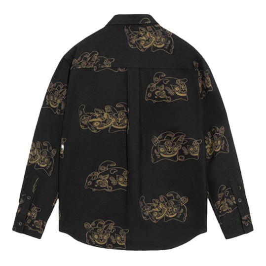 Skjorte Li-Ning Gold Series Totem Full Print Loose Jacket Sort | ASHS007-2, 0