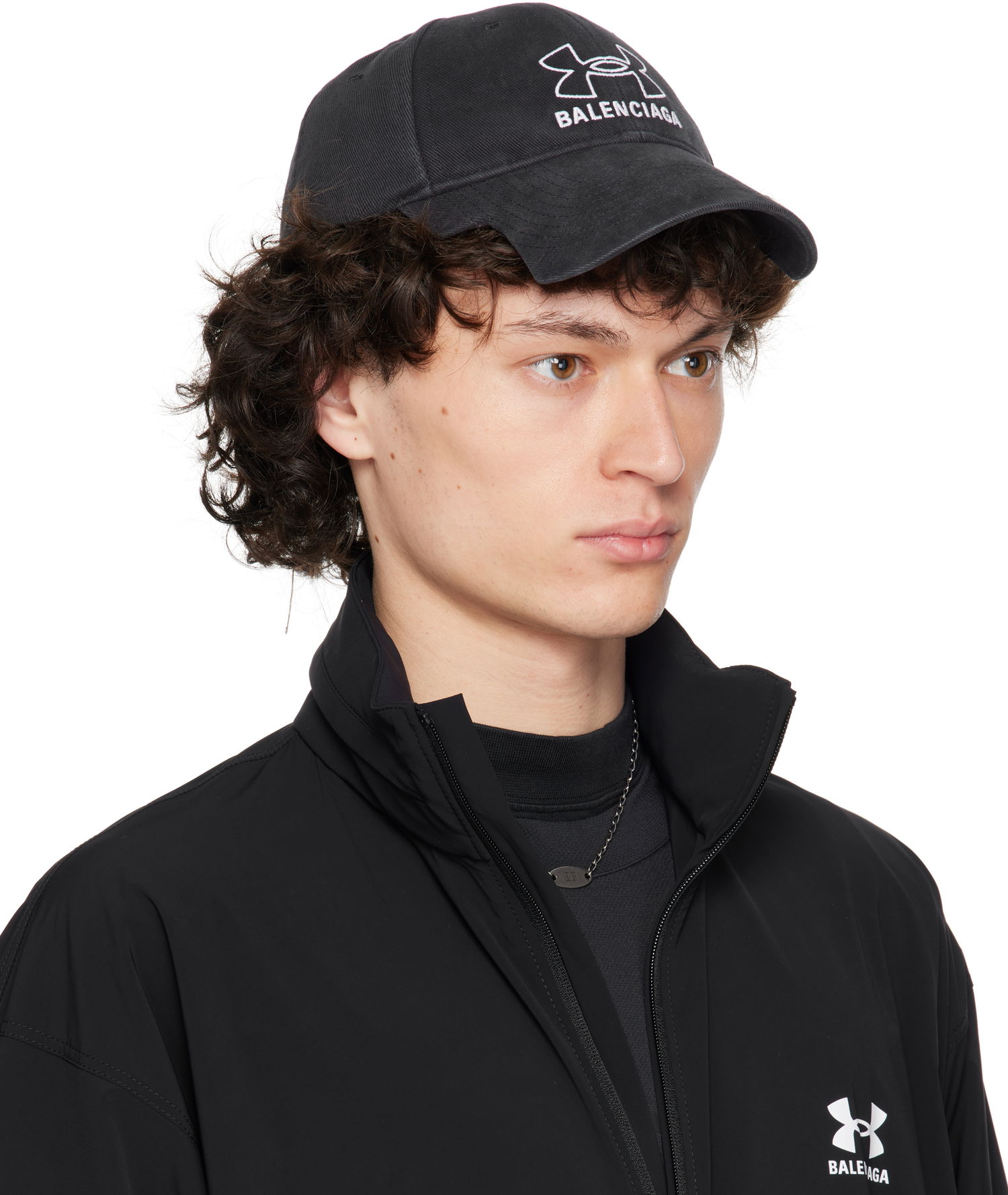 Kasket Balenciaga Under Armour Edition Washed Cap Sort | 807145410B2, 1