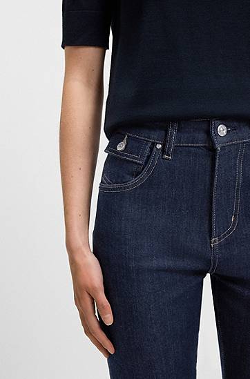 Jeans BOSS BOSS Bootcut Stretch Denim Jeans with Coin Pocket Mørkeblå | 50544989, 1
