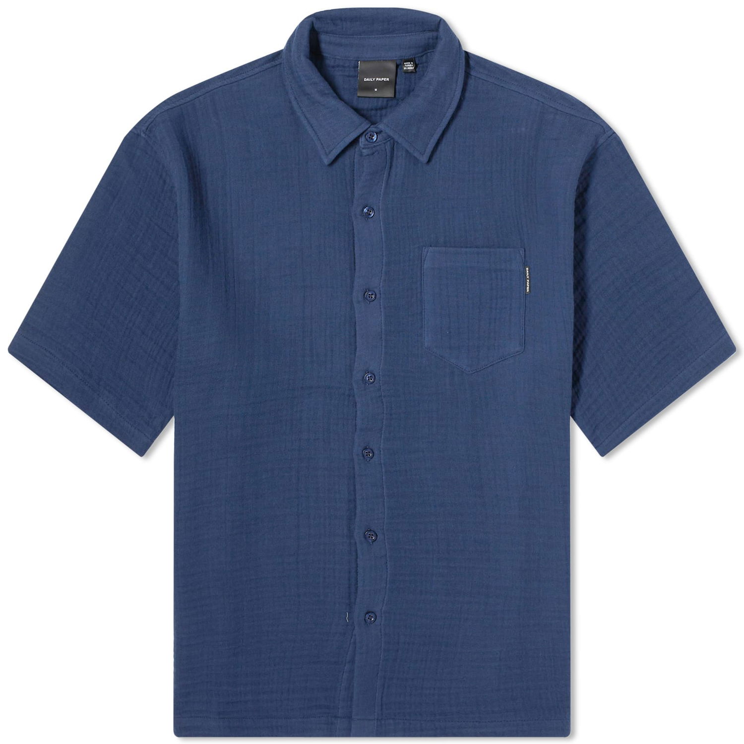 Polo skjorte DAILY PAPER Enzi Seersucker Shirt Mørkeblå | 2411134, 0
