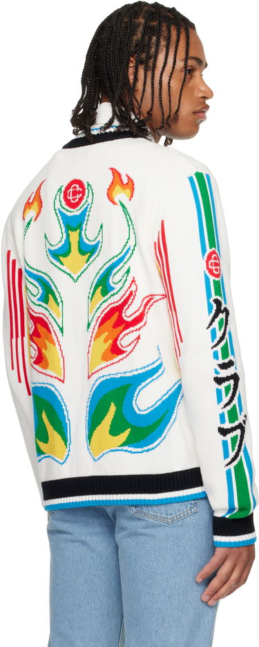 Bomberjakke Casablanca Flame Laurel Cotton Knit Casa Club Jacket Flerfarvet | M-AW25-KW-1100-01, 2