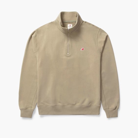 Sweatshirt New Balance Made In Usa Quarter Zip Beige | MT33544TCO, 0