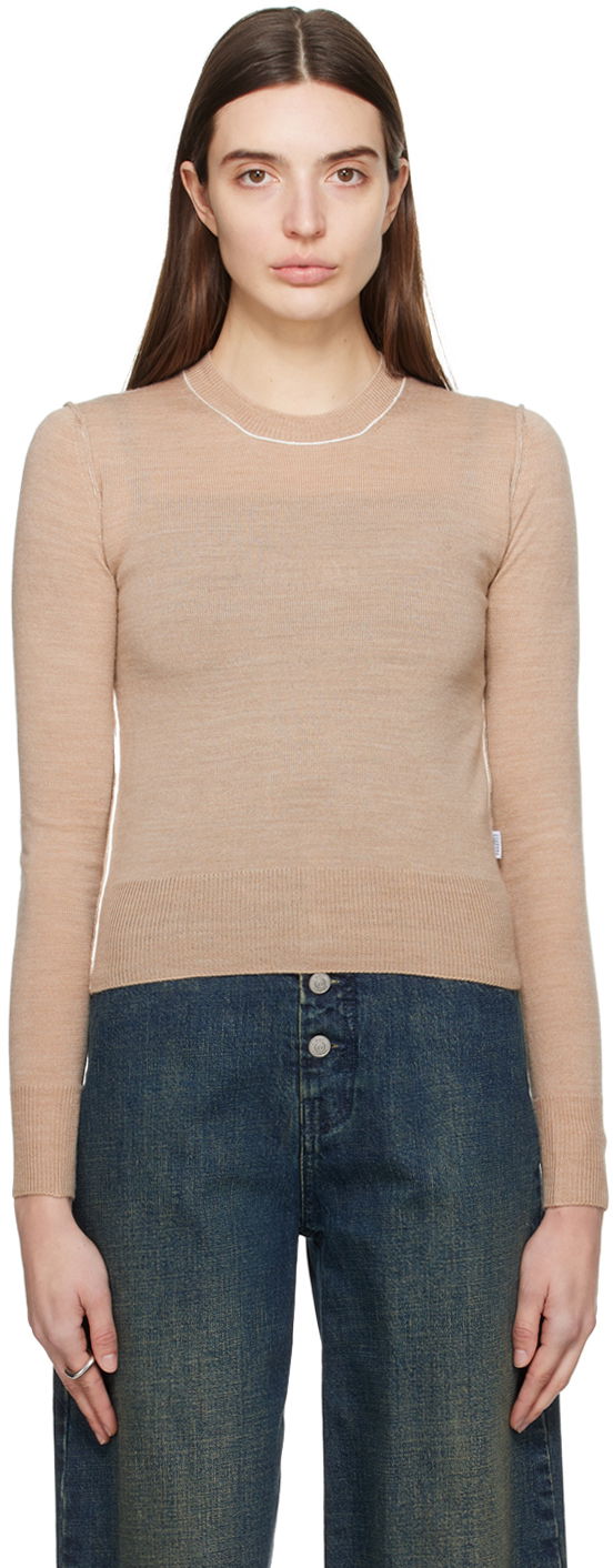 Sweater Maison Margiela MM6 Exposed Seam Sweater Beige | S52HL0020 S18446