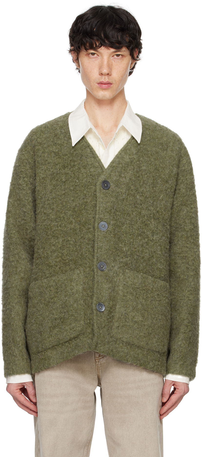 Sweater OUR LEGACY Brushed Cardigan Grøn | M4243CF