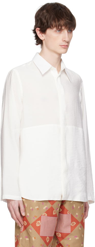 Skjorte Ranra RANRA Maker Gauze Modal Poly Classic Shirt Hvid | AMSS25LS01550, 1