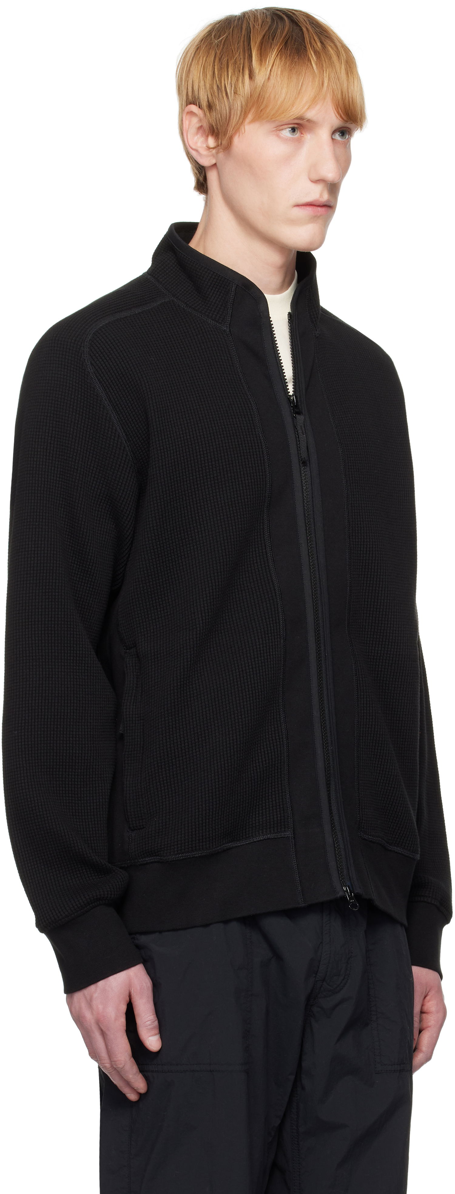 Sweater Stone Island Stone Island Waffle Fleece Sweatshirt Sort | K1S15 6100007 S0044, 1