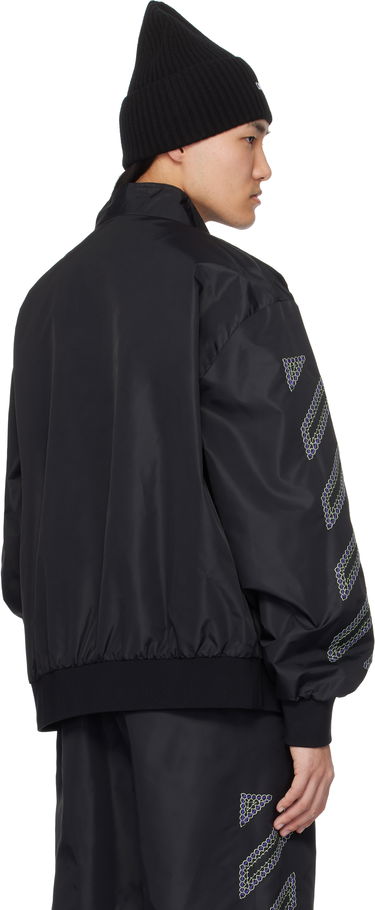 Bomberjakke Off-White Off-White Diag Outline Nylon Track Jacket Sort | OMBD05CS25FAB0011050, 2